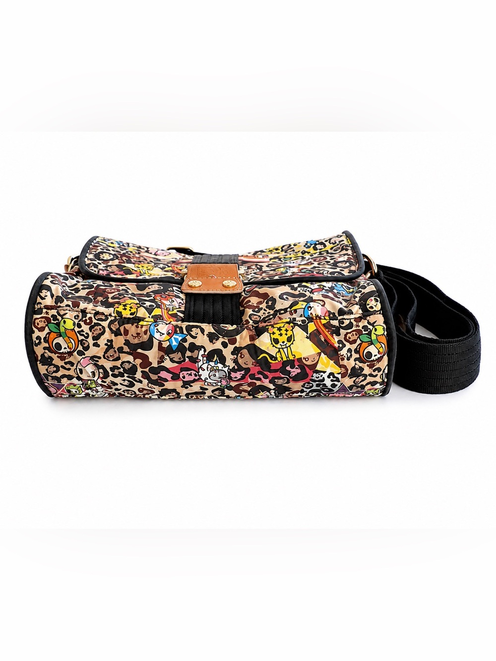 Tokidoki Multicolor Crossbody Messenger Bag Black Trim Gold Hardware - Picture 4 of 8